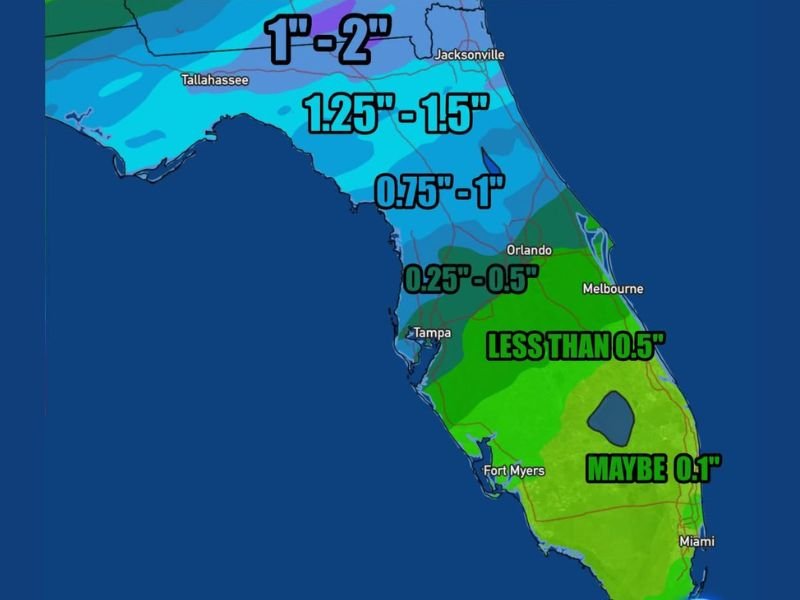 North Florida and Georgia to See Steady Weekend Rainfall While Central and South Florida Stay Mostly Dry and Warm