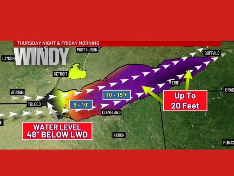 Ohio, Michigan, Pennsylvania, and New York Brace for Massive Lake Erie Seiche With Waves Up to 20 Feet
