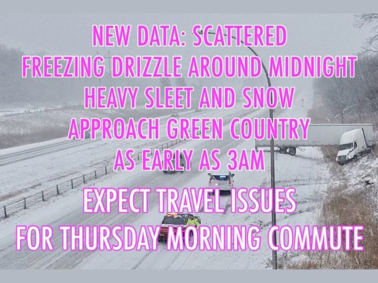 Oklahoma and Arkansas Brace for Freezing Drizzle, Heavy Sleet, and Early-Morning Snowfall Along I-40 Corridor