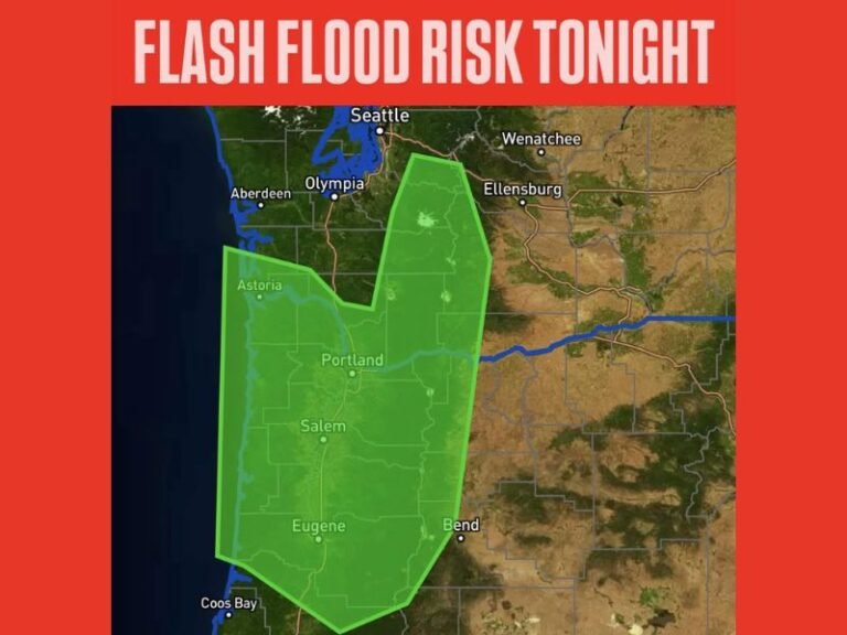 Pacific Northwest Faces Flash Flood Risk as Atmospheric River Brings Heavy Rain to Oregon and Washington