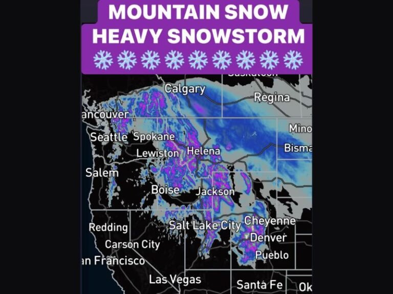 Powerful Winter Storm Slams Western U.S. — Washington, Oregon, Idaho, Montana, Utah, Wyoming, and Colorado See Heavy Mountain Snow