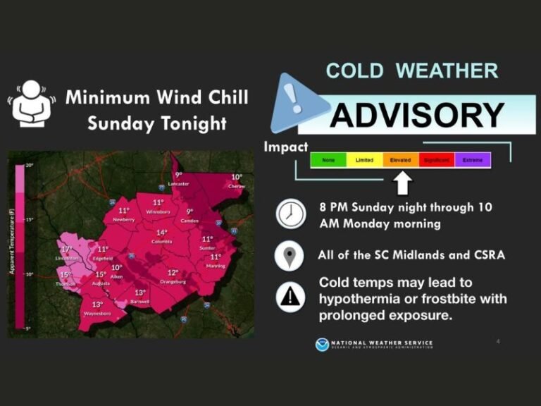 South Carolina Braces for Dangerous Arctic Blast as Wind Chills Drop Into Single Digits Across Midlands and Upstate