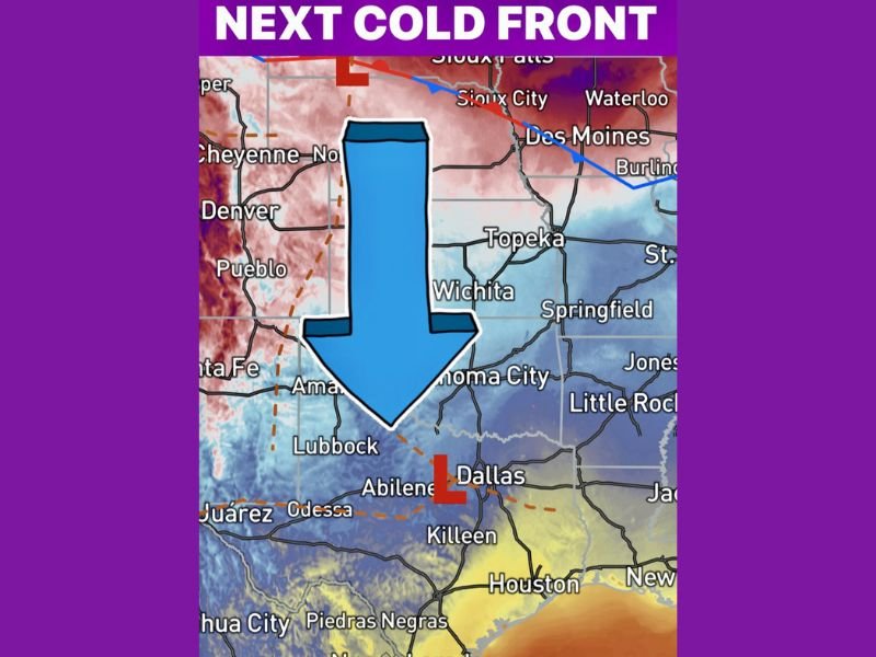 Texas Braces for Another Cold Front Sunday Morning Bringing Gusty Winds, Falling Temperatures, and a Widespread Freeze by Monday