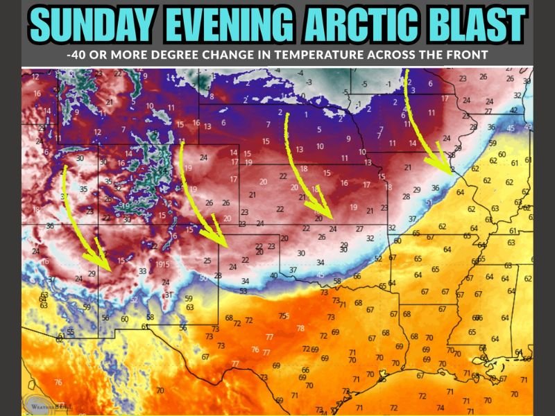 Texas, Oklahoma, Kansas, New Mexico, and Arkansas to See Dangerous Arctic Blast With 40-Degree Temperature Crash Sunday