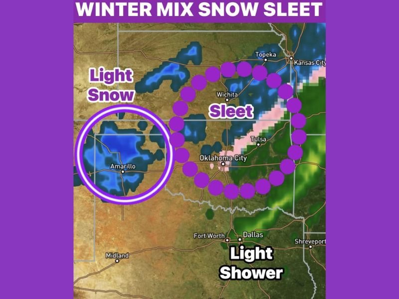 Texas and Oklahoma Brace for Winter Mix as Strong Cold Front Brings Snow, Sleet, and Rapid Temperature Drops