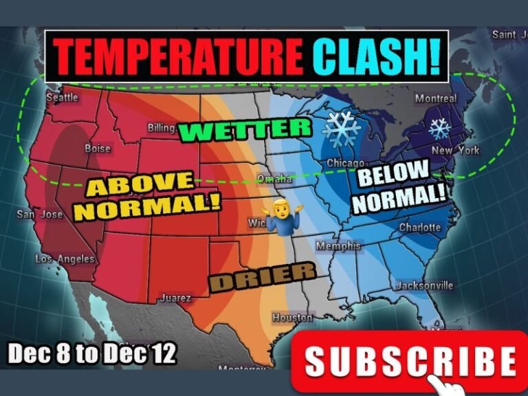 U.S. Temperature Flip Ahead: Warmer West, Colder East Expected as Major Pattern Shift Hits December 8–12