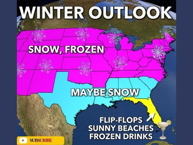 United States Winter Outlook Shows Deep Freeze Across Northern States While Florida Remains Exceptionally Warm and Snow-Free