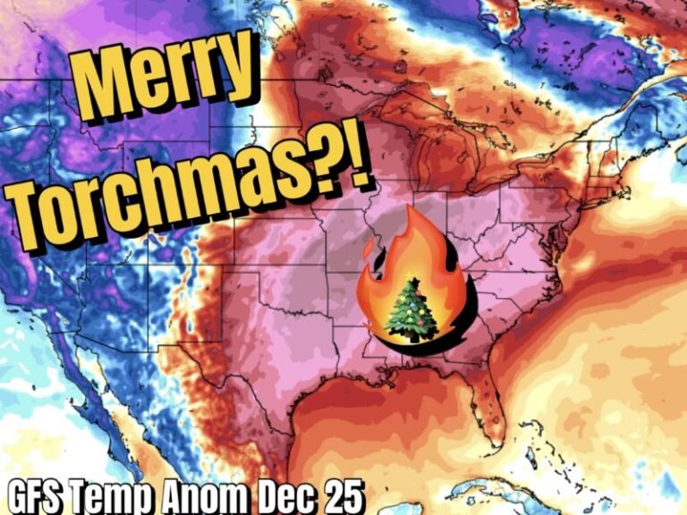 Warm Spell Expected Across Illinois, Indiana, Ohio, and Much of the Midwest as Christmas Forecast Shows Significant Positive Temperature Anomalies