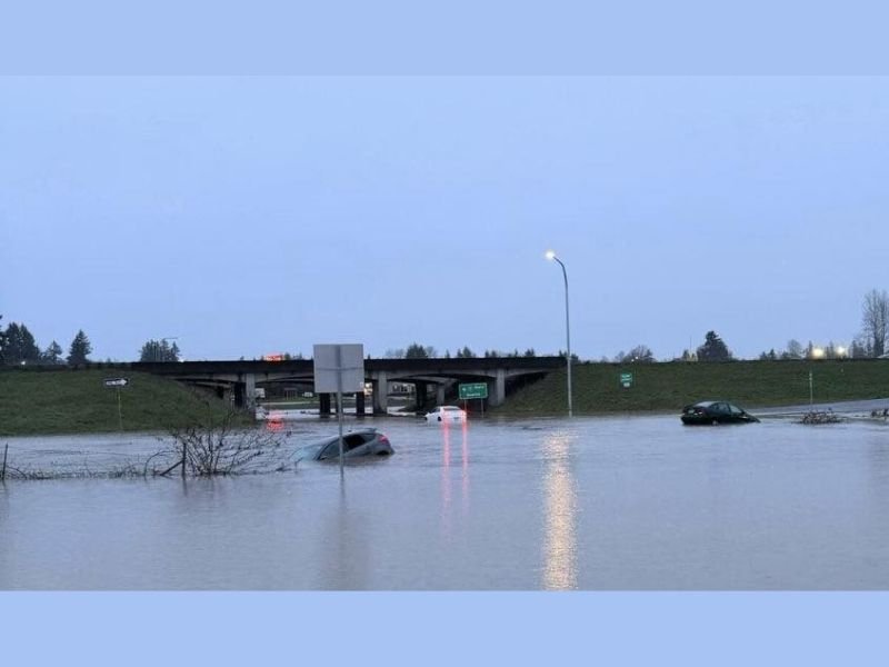 Washington Flooding in Lewis County: Vehicles Submerged Near I-5 as Rising Water Forces Major Safety Warnings
