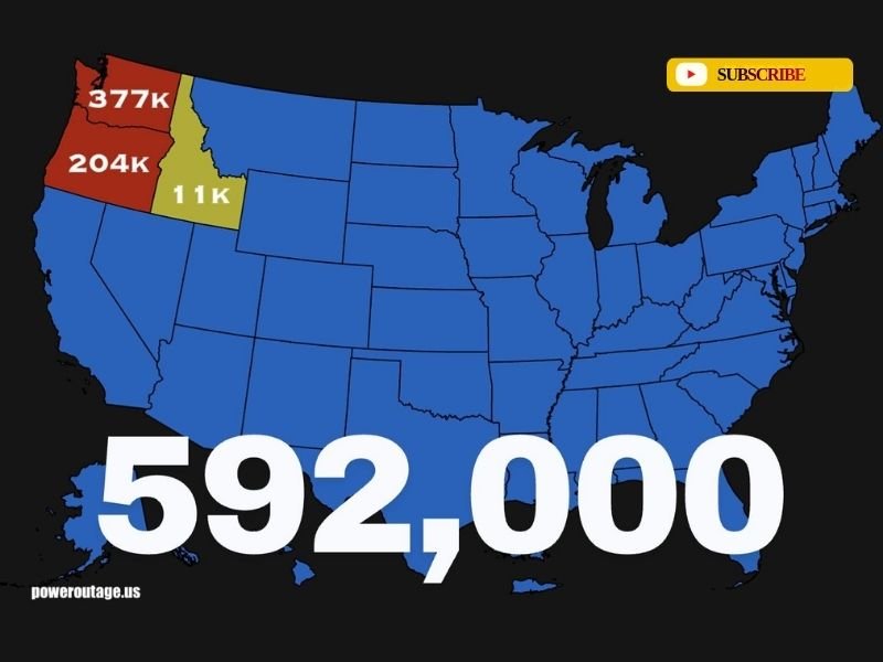 Washington, Oregon, and Idaho Hit by Massive Overnight Power Outages as 592,000 Customers Lose Electricity During Atmospheric River Impact