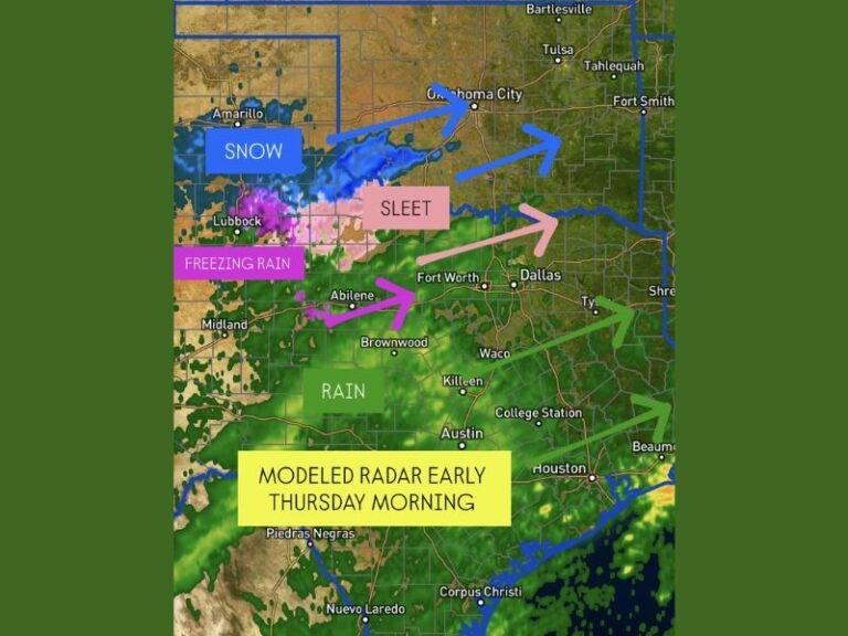 Winter Mix to Hit Texas and Oklahoma With Snow, Sleet, and Freezing Rain Late Wednesday Into Thursday
