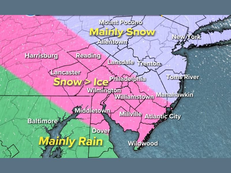 Winter Storm to Bring Snow, Ice and Freezing Rain Across Pennsylvania, New Jersey, Delaware, Maryland and New York on Friday
