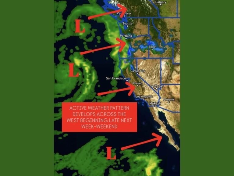 California, Oregon, Washington, and Idaho Brace for Active Weather Pattern as Pacific Storms Return Late Next Week