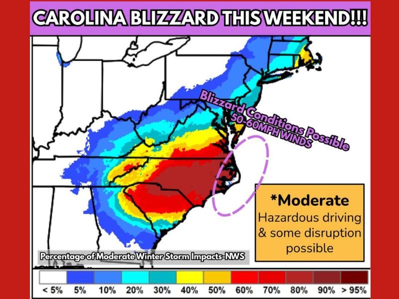 Eastern North Carolina and Virginia Coast Face Rare Blizzard Threat as Bomb Cyclone Signals Extreme Snow, Wind, and Thundersnow
