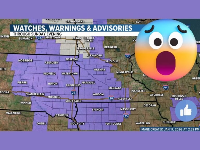 Eastern South Dakota and Minnesota Face Dangerous Visibility Swings as Light Snow Combines With 60 MPH Wind Gusts Under Active Advisory