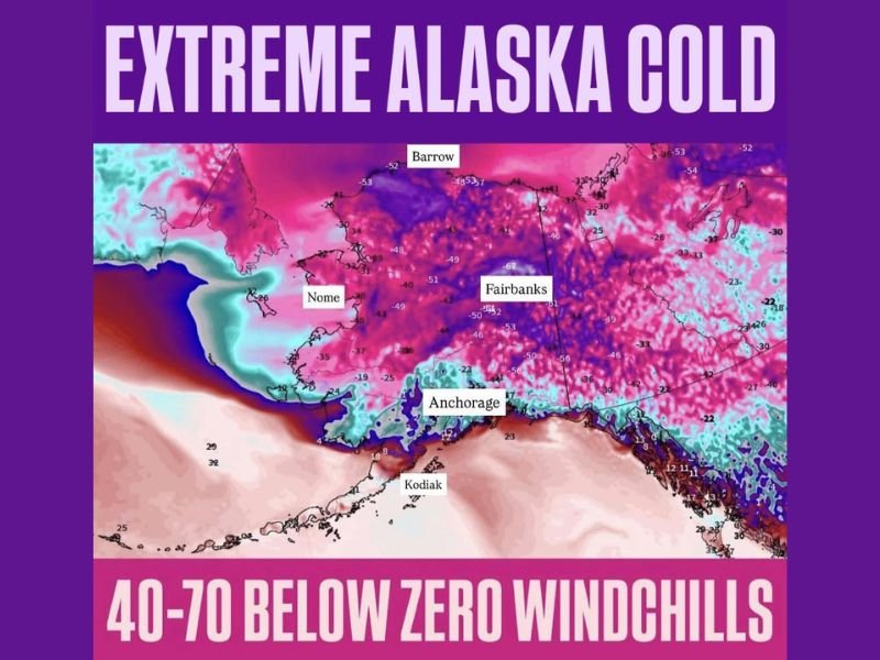 Extreme Cold Emergency Grips Alaska as Wind Chills Plunge 40 to 70 Degrees Below Zero, Raising Rapid Frostbite Risk