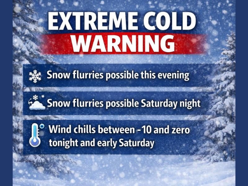 Extreme Cold Warning Brings Brutal Wind Chills to Tulsa Area as Flurries Linger Before Sharp Warm-Up