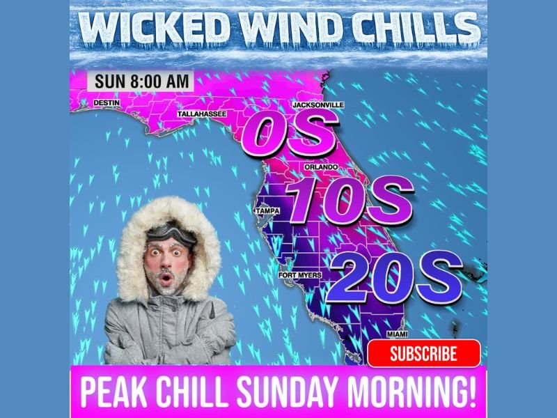 Florida Braces for Rare Arctic Blast as Bomb Cyclone Drives Wind Chills Into the Single Digits and Teens