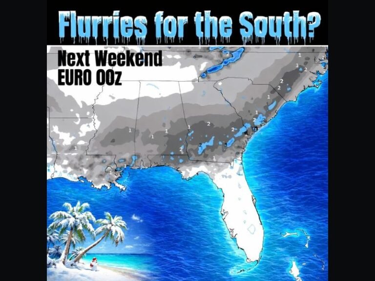 Florida Could See Rare Flurry Potential Next Weekend as Cold Front Targets the Southern States