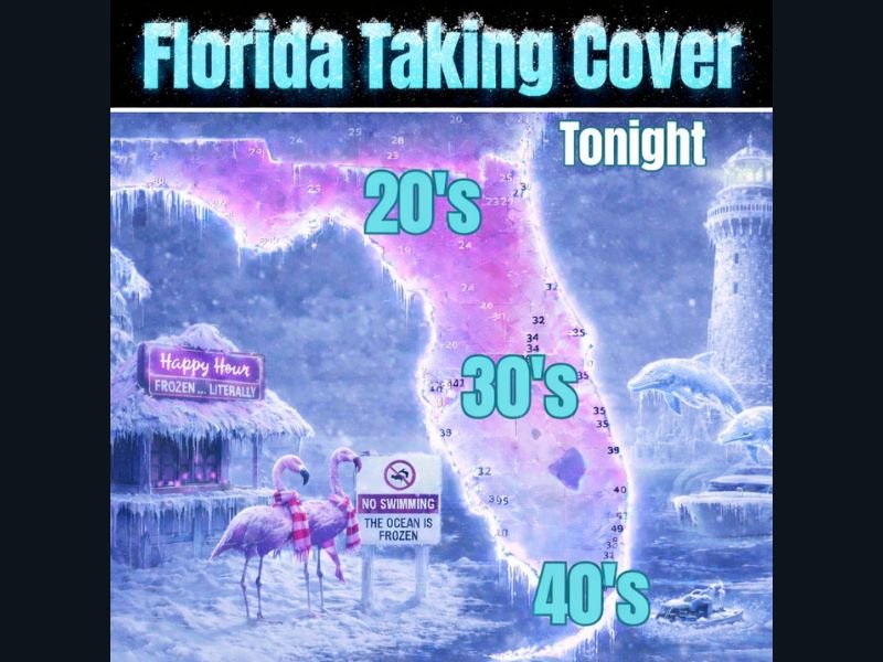 Florida Hit by Unusual Winter Chill as Overnight Temperatures Drop Into the 20s and 30s Across the State