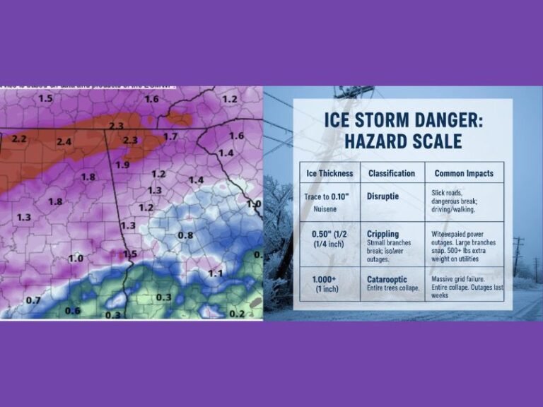 Georgia and Alabama Ice Storm Risk Grows as Models Show Dangerous Ice Accumulation Potential This Weekend