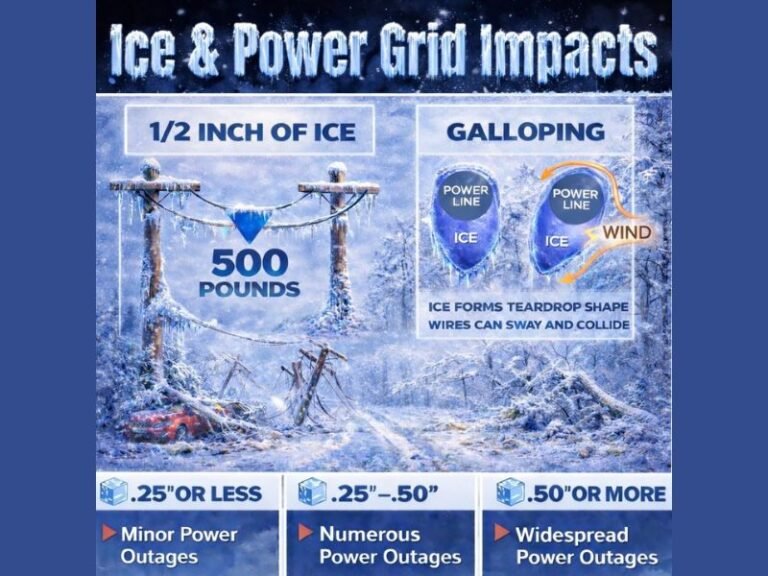 Half-Inch Ice Threshold Raises Power Grid Failure Risk as Winter Storm Threatens Widespread Outages Across Impacted Regions