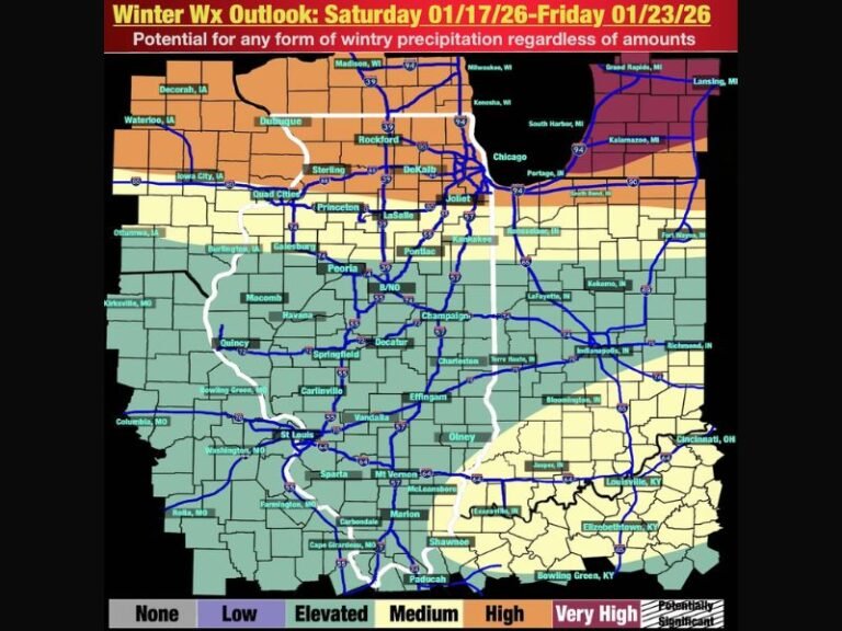Illinois Enters a Busy Winter Pattern: Multiple Snow Chances Ahead as Clippers and a Midweek System Line Up