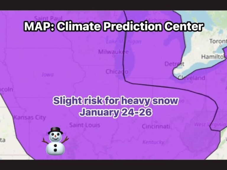 Illinois Flagged for a Growing Winter Threat as CPC Signals Heavy Snow Potential January 24–26