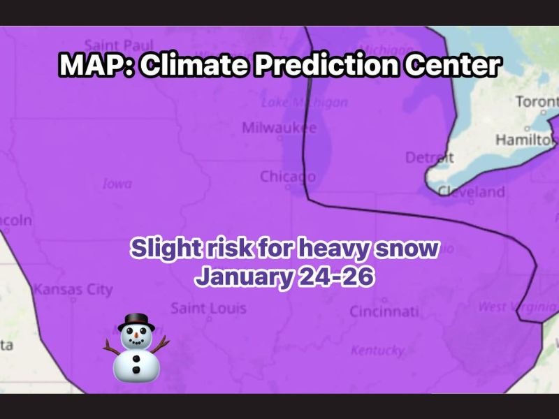 Illinois Flagged for a Growing Winter Threat as CPC Signals Heavy Snow Potential January 24–26