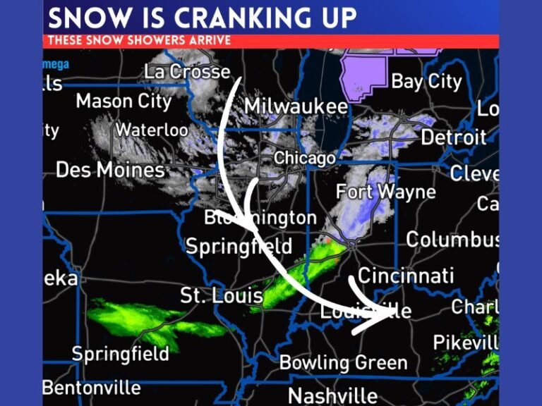 Illinois Snow Showers Intensify Overnight as Slushy Coating Expected Across Chicago Area and Central Illinois Into Sunday