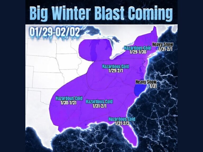 Indiana, Ohio, Pennsylvania, New York, Georgia and Florida Braced for Coldest Arctic Blast of the Year With Hazardous Cold and Heavy Snow