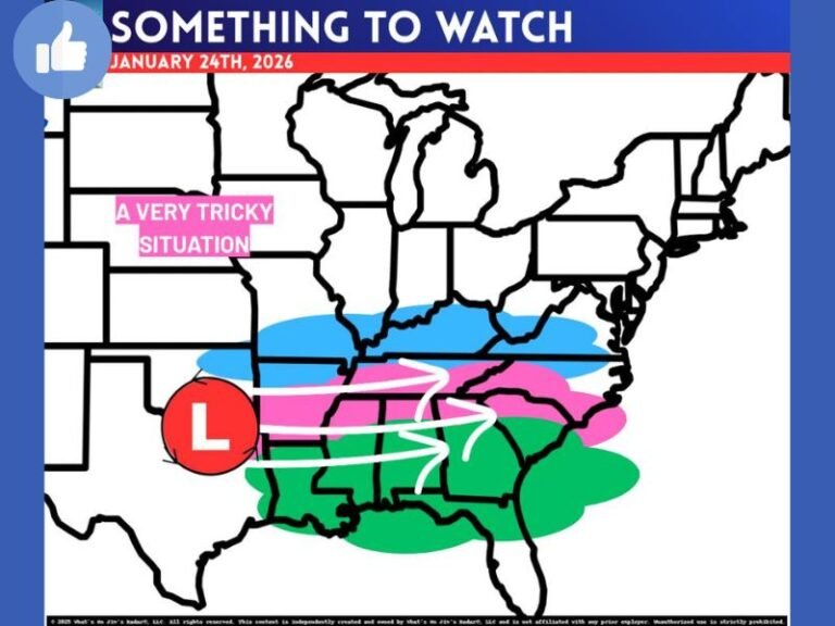 January 24 Winter Storm Could Bring Snow, Ice, or Cold Rain Across the Ohio Valley, Tennessee Valley, and Southeast as Track Remains Highly Uncertain