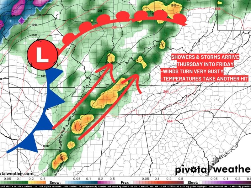 Kentucky Braces for a Late-Week Cold Front Bringing Showers, Storms, Gusty Winds, and a Sharp Temperature Drop
