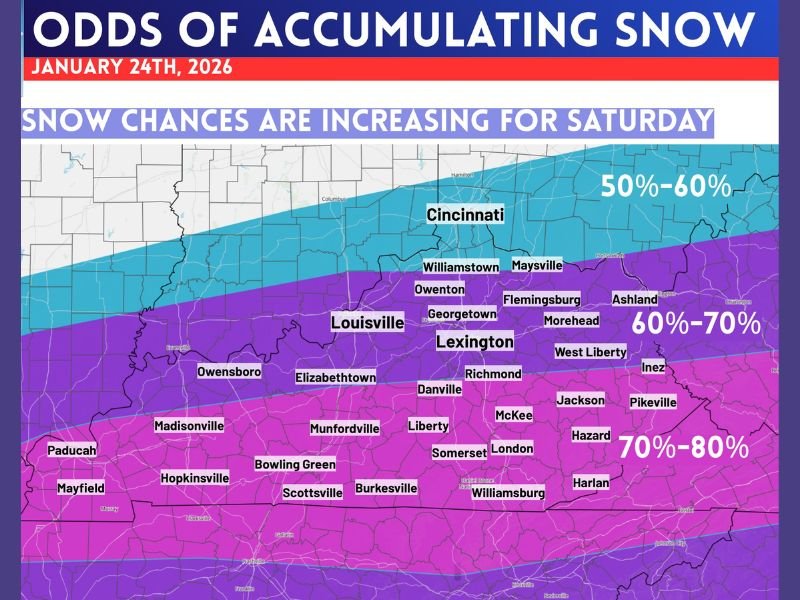 Kentucky Snow Chances Rising for January 24 as Storm Track Tightens and Winter Setup Grows More Volatile