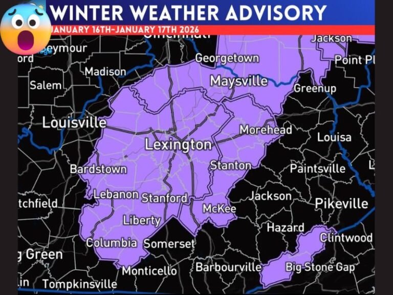Kentucky Winter Weather Advisory Signals Slushy Snow Switch as Rain Turns to 1–3 Inches With Higher Totals in Elevated Terrain