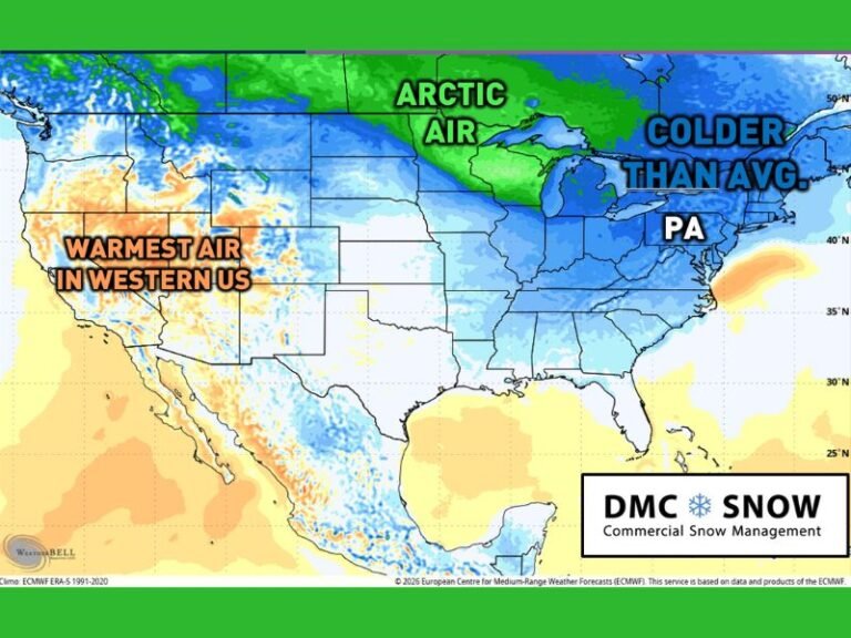 La Niña Pattern Signals Colder Second Half of January for Pennsylvania, New Jersey, and Delaware With Risk of 20–25 Inch Snowstorms
