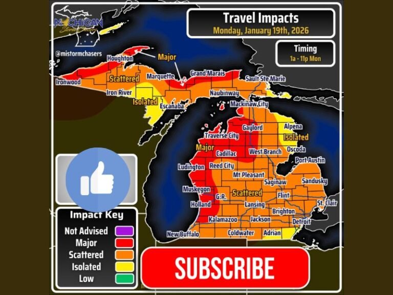 Michigan Faces Dangerous Monday Snow Squalls as Powerful Clipper Brings Blizzard-Like Travel Conditions Statewide
