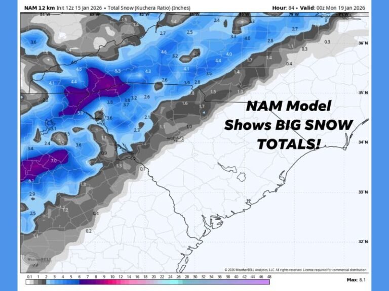 North Carolina Faces Snow Forecast Whiplash as NAM Signals Significant Western Accumulation While EURO Says No