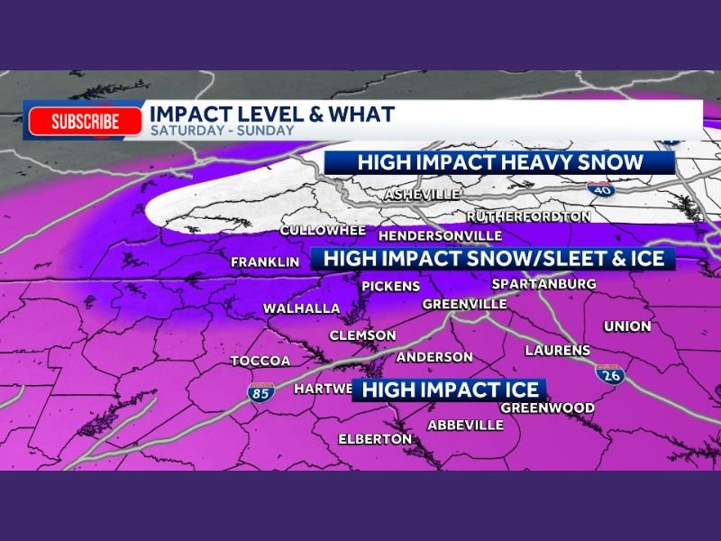 North Carolina, South Carolina, and Northeast Georgia Brace for High-Impact Snow, Sleet, and Ice as Weekend Storm Takes Aim
