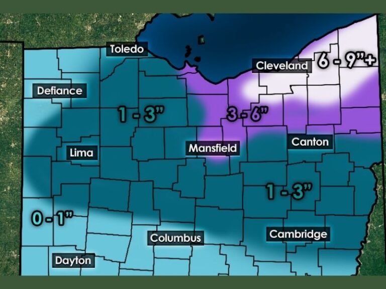 Northern Ohio Faces High-Impact Snow Event as Lake-Effect Bands Strengthen Through Thursday Evening