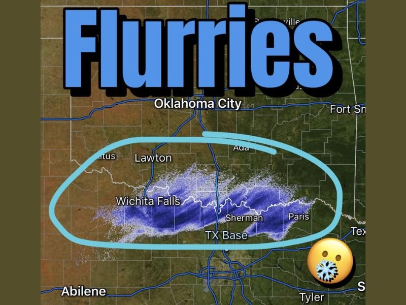 Oklahoma and North Texas Wake Up to Surprise Snow Flurries as a Powerful Arctic Blast Charges South