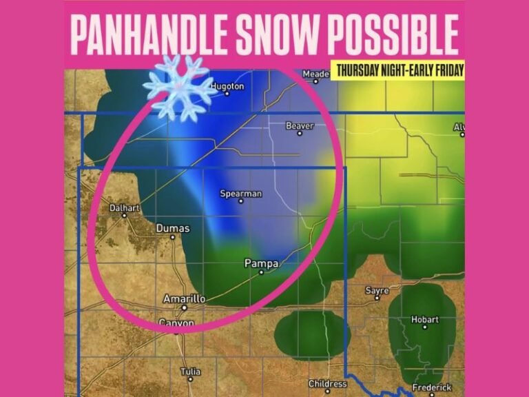 Oklahoma and Texas Panhandles Could See Brief Light Snow or Rain-Snow Mix Late Thursday Night Into Early Friday