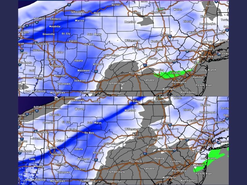 Pennsylvania Braces for Late-Night Heavy Snow Squalls With New Timing Update
