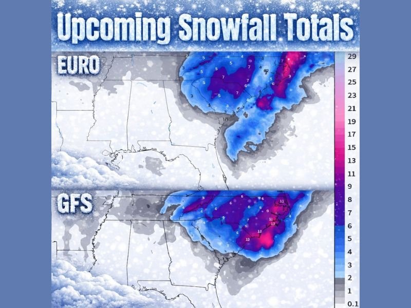 Powerful Mid-Atlantic Winter Storm Takes Shape as Offshore Low Signals Heavy Snow, Strong Winds, and Near-Blizzard Conditions