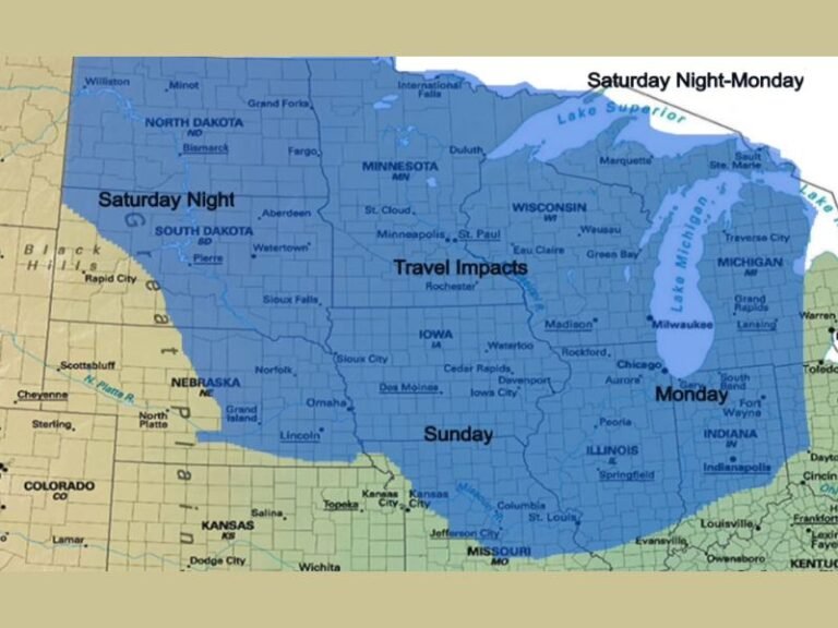 Prolonged Midwest Snow System to Move West-to-East From Northern Plains Saturday Night Into Mississippi River Valley by Monday