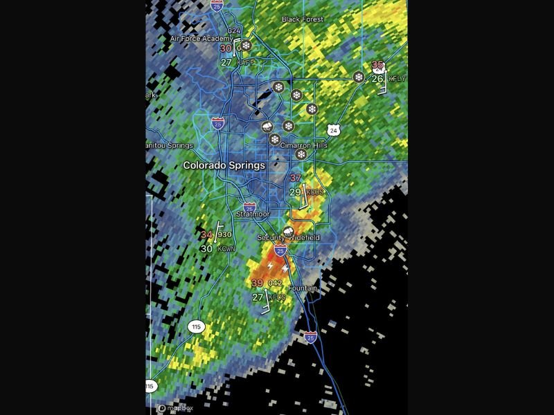 Rare Thundersnow Event Strikes El Paso County as Thunderstorm Produces Snow Across Colorado Springs Area