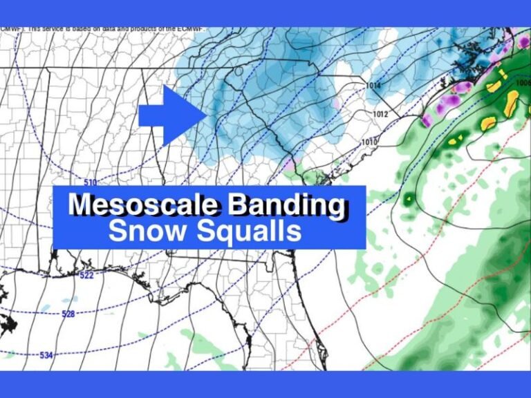 Southeast Winter Storm Brings Mesoscale Snow Bands to Georgia and Carolinas, Creating Sharp Snowfall Swings and Dangerous Travel