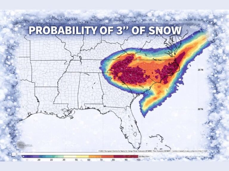 Southeast Winter Storm Locks In High-Confidence Snowfall Across North Carolina, South Carolina, and Virginia