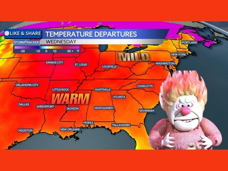 Southern and Eastern U.S. States Brace for Unseasonable January Warmth as Temperatures Surge 10–20 Degrees Above Average January 6–8