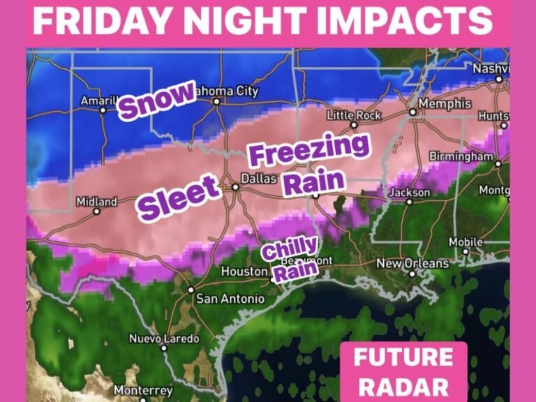 Texas Braces for a Dangerous Friday Night Ice Storm as Freezing Rain Locks In and Roads Turn Hazardous
